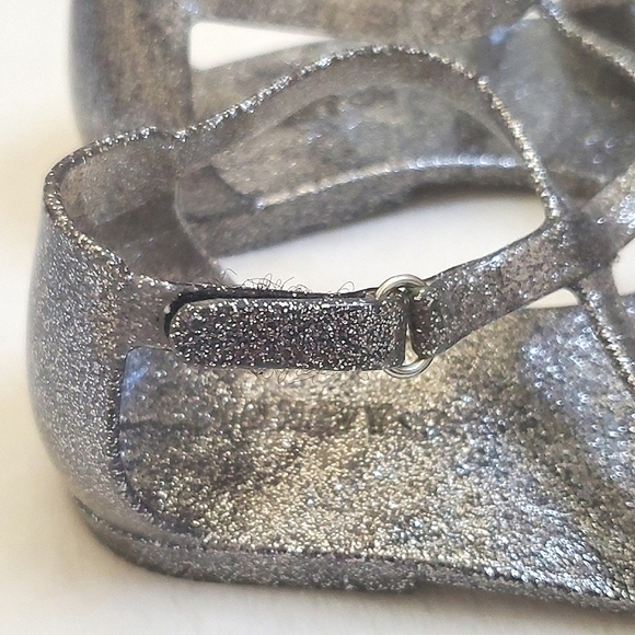 Old Navy Metallic Silver Glitter Jelly Sandals Shoes Toddler Girls Size 10 - Picture 8 of 12